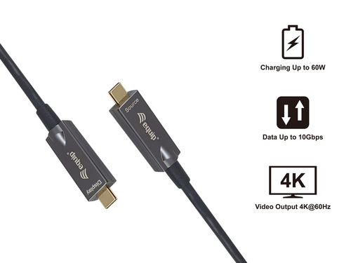 Equip 119464 USB-kabel USB 3.2 Gen 2 (3.1 Gen 2) 7,5 m USB C 10 Gbit/s 60 W Zwart, afbeelding 4
