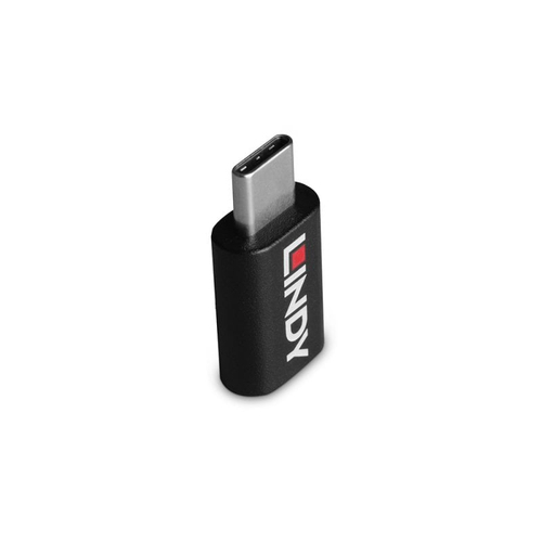 Lindy 71265 tussenstuk voor kabels USB Type C Datablocker Zwart