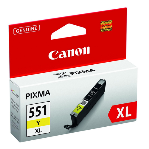 Canon CLI551XLY Yellow High Yield Ink Cartridge 11ml - 6446B001