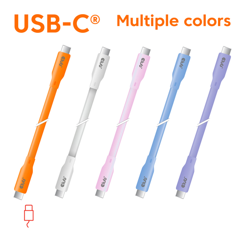Club3D USB4 Gen 3x2 20Gbps 240W USB Type-C 2m Oranje, afbeelding 2