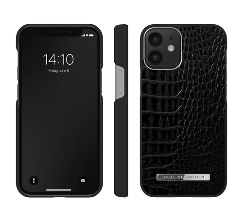 iDeal of Sweden Atelier Case New iPhone 12 MINI NeoNoirCroco Silvr – image 2