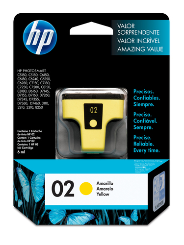 Cartucho HP 02 Amarillo 500 Páginas C8773WL - C8773WL