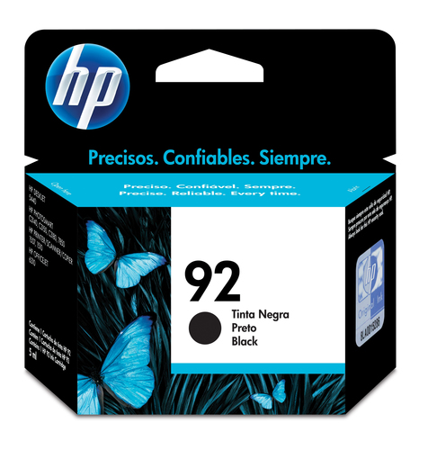 HP 92 - 5 ml - negro - original - cartucho de tinta - para Officejet 63XX Photosmart 2575 78XX C3110 C3135 C3140 C4110 C4140 C4150 psc 15XX - C9362WL