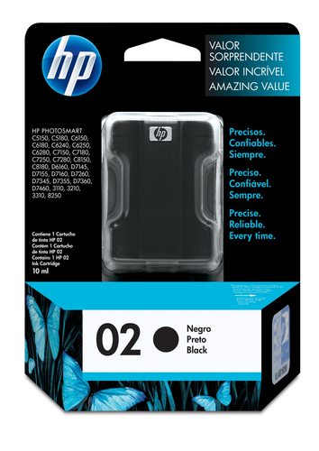 Cartucho HP 02 Negro 660 Páginas C8721WL - C8721WL