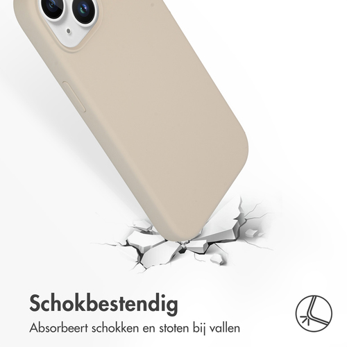 Accezz Liquid Silicone Backcover iPhone 15 Telefoonhoesje Grijs, afbeelding 6