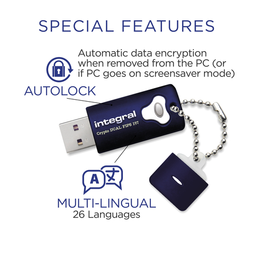 Integral 16GB HARDWARE ENCRYPTED USB 3.0 DRIVE SECURE DUAL PASSWORD ADMIN/USER 256 AES FIPS 197 CRYPTO – image 4