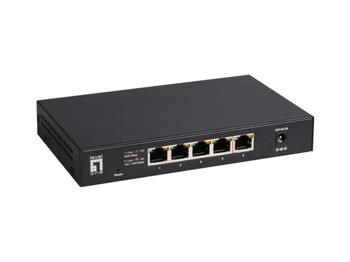 LevelOne Switch 5x GE GEU-0525 IEEE 802.3x 100Mbps zwart