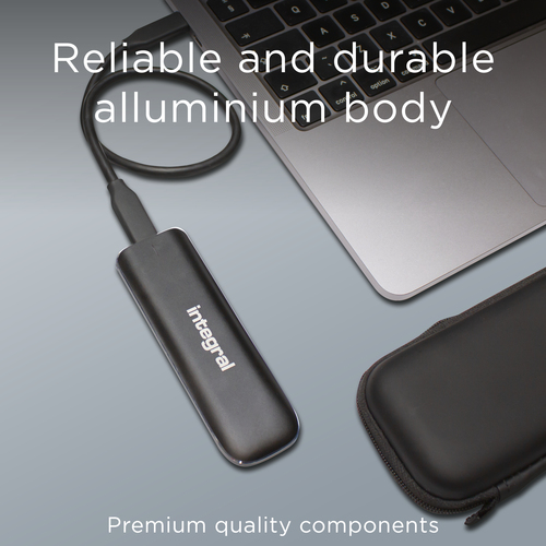 Integral 2TB - 2048GB PORTABLE EXTERNAL SSD USB 3.2 GEN2 3.0 TYPE C R-1000MB/s W- 900MB/s C-A CABLE A-C ADAPTOR AND CARRY CASE INC PRO X – image 5