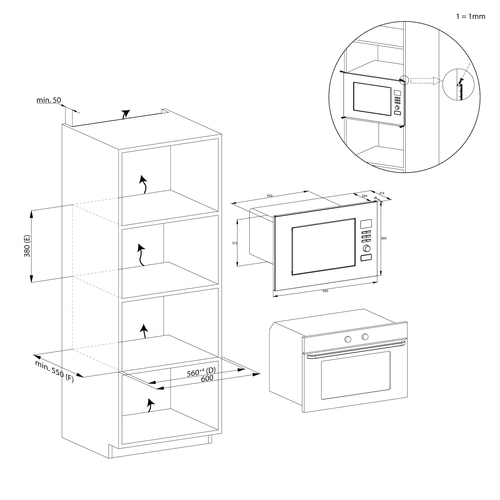 Candy CA38FL7NWBX Stainless steel Grill microwave Built-in – image 5