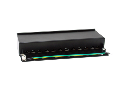 Equip Patchpanel 12x RJ45 Cat6A 19" FTP 1HE Premium zwart, afbeelding 2