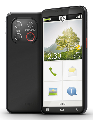 Emporia SMART.ME7 13.8 cm (5.45") Single SIM Android 15 4G USB Type-C 6 GB 128 GB 3500 mAh Black