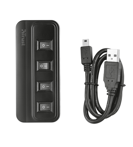 Trust 20619 interface hub USB 2.0 Black – image 4