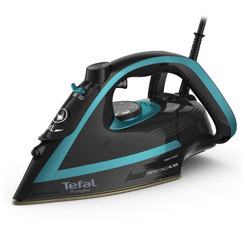 Tefal Puregliss FV8066 Утюг для сухой глажки и отпаривания Durilium AirGlide Autoclean soleplate 3000 W Черный, Синий