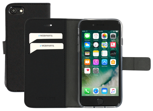 Mobiparts Saffiano Wallet Case Apple iPhone 7, iPhone 8 Black