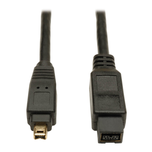 F019-006 Tripp Lite Cable IEEE FireWire de alta velocidad de 6 pies a 800 Mbps con conectores enchapados en oro de 9 pines / 4 pines M / M 6 &#39;