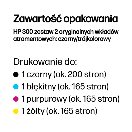 HP 300 CN637EE zestaw 2 oryginalnych wkładów tuszy Czarny/trójkolorowy