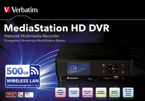 Verbatim mediastation hd dvr network multimedia recorder 500gb