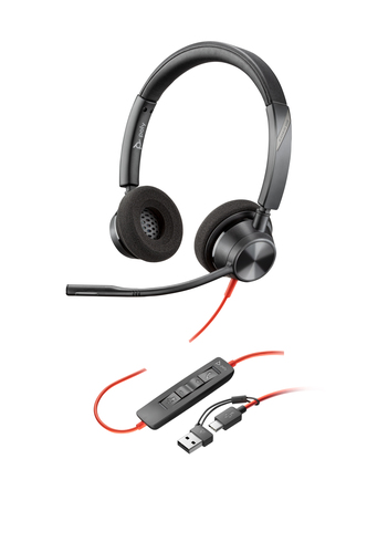 HP Poly Blackwire 3320 Stereo USB-C Wired Headset with USB-A Adapter - image 8