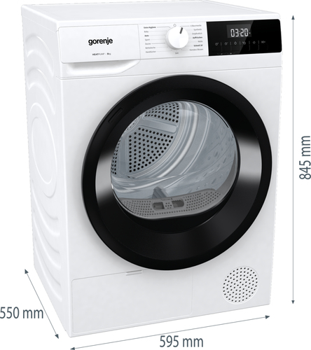 Gorenje G200 WaveDHNE82 сушилка для белья Отдельно стоящий Фронтальная загрузка 8 kg Белый