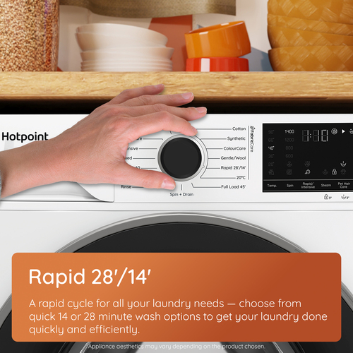 Hotpoint HBD9681ANTST Washer Dryer in White 1400 Spin 9kg 6kg D Rated - image 6