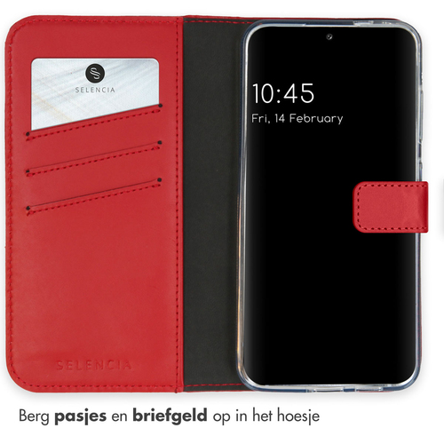 Selencia Echt Lederen Bookcase Samsung Galaxy S24 - Rood, afbeelding 3