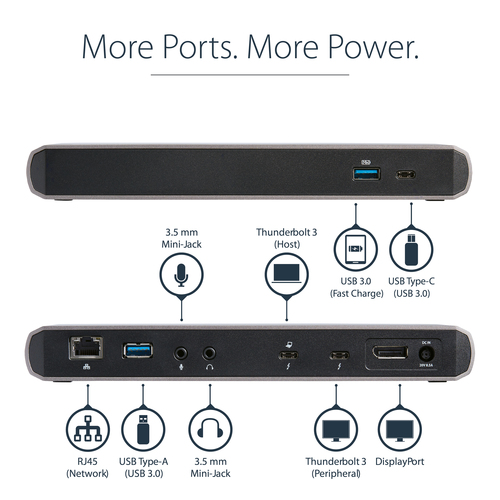 StarTech.com Thunderbolt 3 Dock, Dual Monitor 4K – image 7