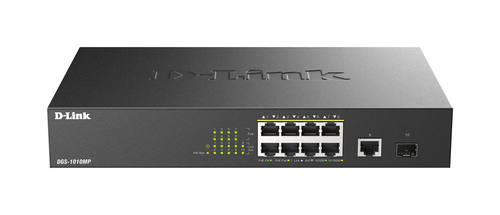 D-Link DGS-1010MP/E network switch Unmanaged L2 Gigabit Ethernet (10/100/1000) Power over Ethernet (PoE) 1U Black – image 1