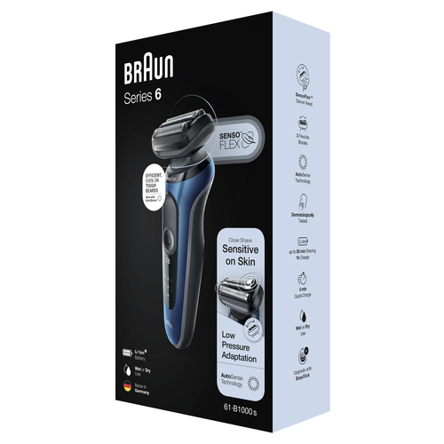 Braun Series 6 61-B1000s Foil shaver Black, Blue – image 6
