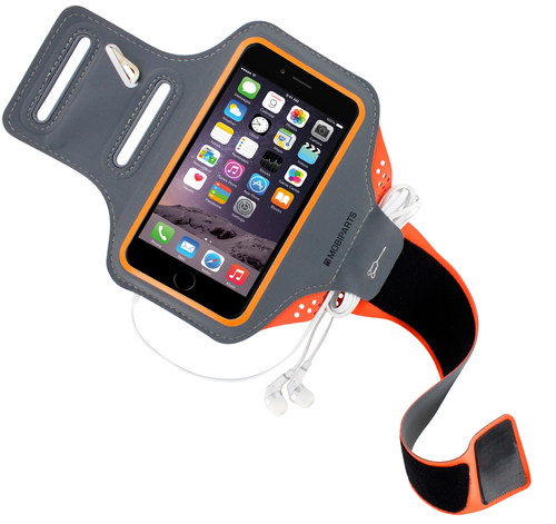 Mobiparts Comfort Fit Sport Armband Apple iPhone 6 Plus, iPhone 6S Plus, iPhone 7 Plus, iPhone 8 Plus Neon Orange – image 3
