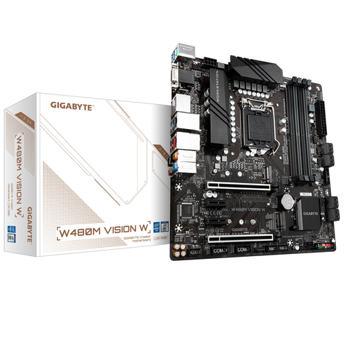 GIGABYTE W480M VISION W материнская плата Intel W480 Express LGA 1200 (Socket H5) Микро ATX