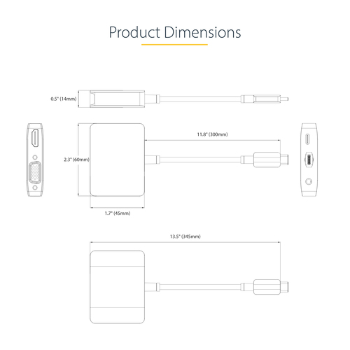 StarTech.com USB C Video Adapter, USB C to HDMI VGA Multiport Adapter – image 9