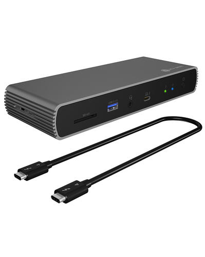 ICY BOX IB-DK8801-TB4 Проводная Thunderbolt 4 Антрацит, Черный