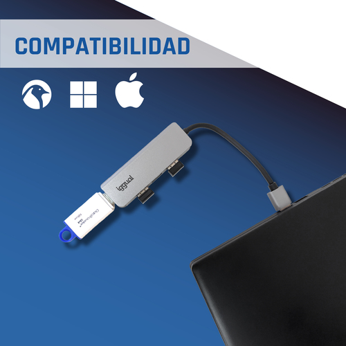 iggual IGG319246 interface hub USB 3.2 Gen 1 (3.1 Gen 1) Type-C 5000 Mbit/s Silver – image 5