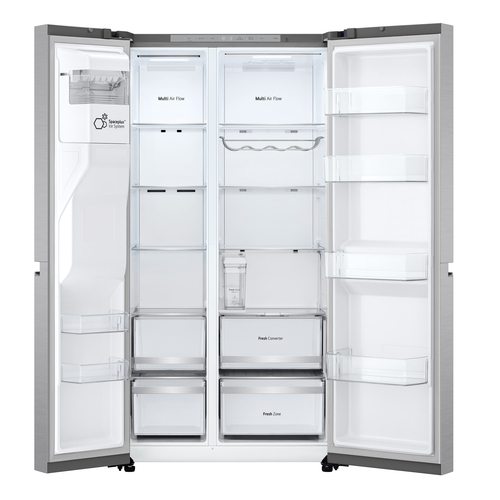 LG NatureFRESH GSLE81BSBC American Style Smart Fridge Freezer - Brushed Steel - C Rated – image 2