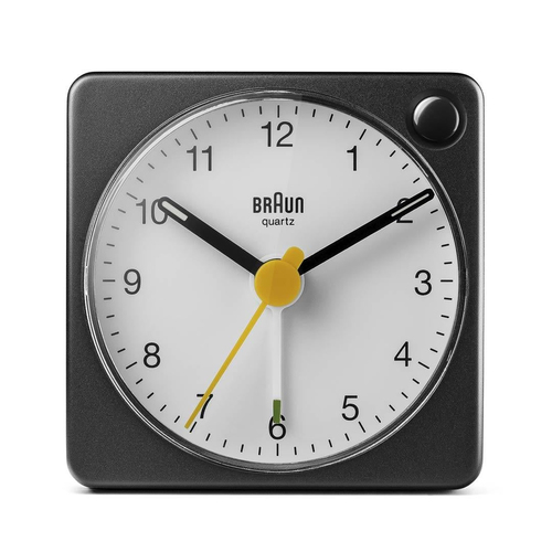 Braun BC02XBW Reloj despertador analógico Negro, Blanco