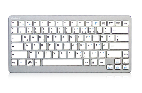 KeySonic KSK-3021 RF (DE) klaviatuur Kodu Raadioside QWERTZ Saksa keel Hõbe, Valge