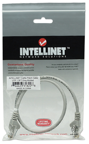 Intellinet Patchkabel RJ45 U/UTP Cat5e 0.5m Hebelschutz grijs, afbeelding 4