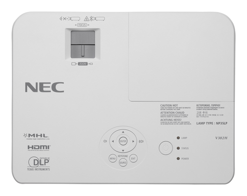 NEC V302H Standard throw projector 3000 ANSI lumens DLP 1080p (1920x1080) 3D White – image 4