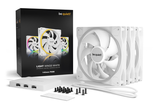 Be quiet! LIGHT WINGS White 140mm PWM Triple-Pack, afbeelding 5