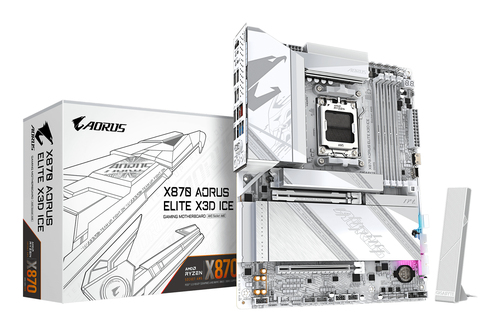 Gigabyte X870 Aorus Elite X3D Ice Amd X870 Atx Socket AM5 Motherboard - White - image 1