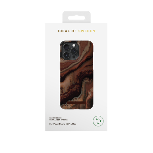 iDeal of Sweden Printed Case iPhone 15PM Dark Amber Marble – image 1