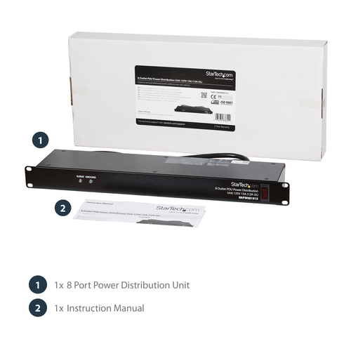 StarTech.com Rackmount PDU with 8 Outlets and Surge Protection - 1U – image 9