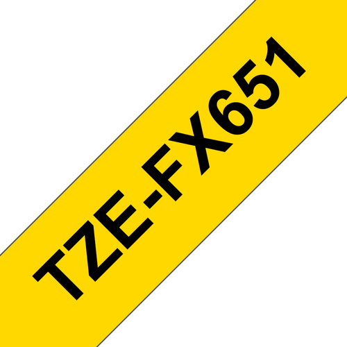 Original Brother TZEFX651 24mm Flexible Tape - Black on Yellow - image 1