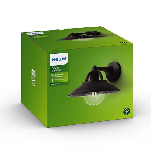Philips Cormorant wall lantern black 1x42W 230V – Foto 6 von 6