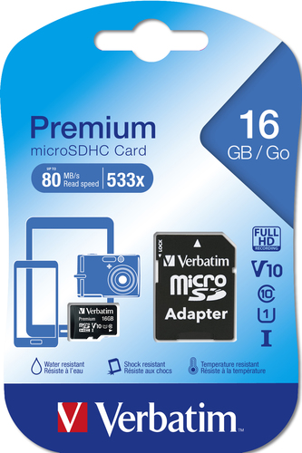 Verbatim MicroSDHC Memory Card Class 10 16GB With Adaptor 44082 - image 3
