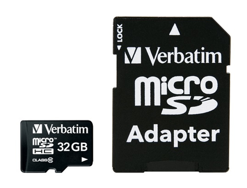 Microsd Verbatim 32GB clase 10 con adapt Tarjeta de memoria microSD hc premium de 32 GB con adaptador. Clase de velocidad de video v10 - admite la grabación en full HD (1080p) interfaz uhs-i, con velocidad u1. Velocidad de lectura de hasta 90 MB/S.                                                 ador                                     - 44083