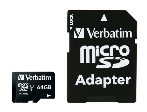 44084 MICROSDXC PREMIUM VERBATIM 64GB CLASE 10 MICROSDXC PREMIUM VERBATIM 64 GB CON ADAPTADOR, UHS-I V10 U1 CLASE 10                                                                                                                                                                                           CON ADAPTADOR                           