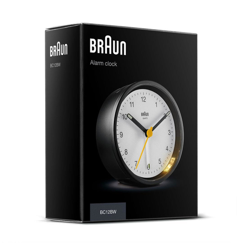Braun BC12BW Reloj despertador analógico Negro, Blanco