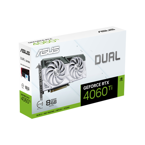 Tarjetas de Video ASUS DUAL-RTX4060TI-8G-WHITE