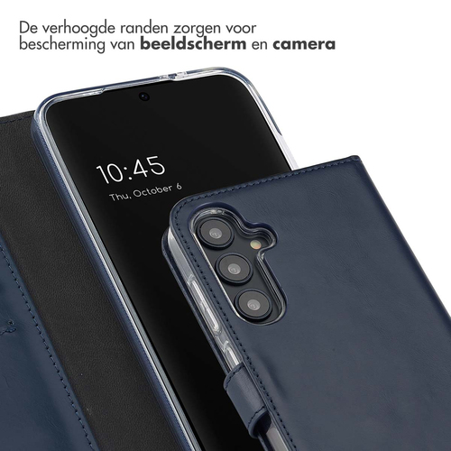 Selencia Echt Lederen Bookcase Samsung Galaxy S24 FE - Blauw, afbeelding 3